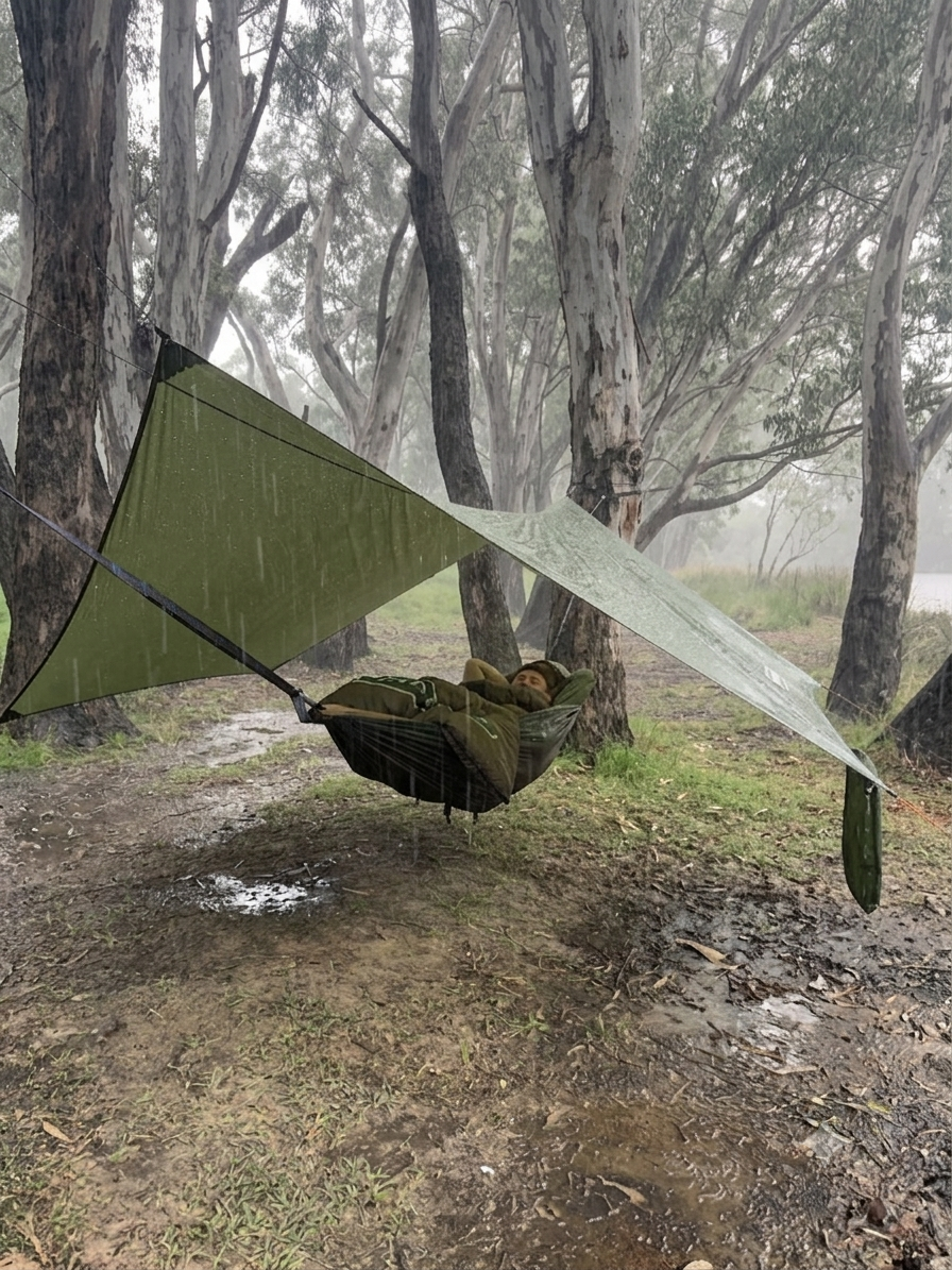 2-in-1 Camping Hammock with Built-In Mosquito Net