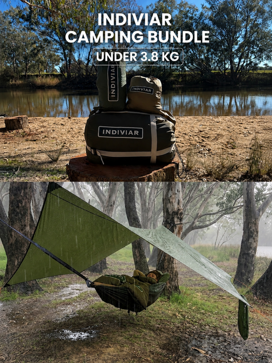BUNDLE — Hammock + Sleeping Bag + Rain Tarp